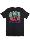 Skull w/ Flowers Canvas T Shirt